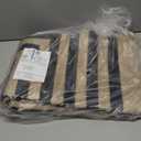 Lahome Enfys Modern Geometric Easy Jute Entryway Rug, 4x6 Black Washable Carpet for Bedroom Contemporary Thin Living Room Patio Rug, Farmhouse Non Slip Indoor Outdoor Carpet for Dining Room Backyard (Nature/Black Border)