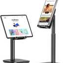 Nulaxy Phone Stand, Height Angle Adjustable Cell Phone Stand, Phone Holder for Desk Compatible with Phone 16 15 14 13 12 Mini 11 Pro Xs Max Xr X 8 7 6 6s Plus, All Smartphones (4-8 inches) - Black