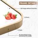 Gold Mirror, 24x36 Inch Framed Rectangle Mirror with Rounded Corner, Brushed Brass Mirror, Gold Bathroom Mirror for Over Sink, Vanity, Living Room, Bedroom, Horizontal/Vertical