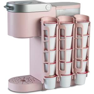 STORAGENIE Coffee Pod Holder for Keurig K-cup, Side Mount K Cup Storage, Perfect for Small Counters(Pink)