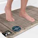 GORILLA GRIP Memory Foam Bath Mat, Soft Absorbent US Designed Bathroom Rug, Gripping Dots Machine Washable Bathmat, Cushioned Floor Mats, Shower Sink Rugs Room Dcor Accessories, 30x20 Taupe