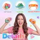 3 Pcs Stress Cube Bulk Swirl Ice Cube Stress Ball for Adults Anxiety Relief Soft Squeeze Sensory Square Ball for ADHD Prizes Goodie Bag Stuffers Party Favors(Orange, Green, Pink,1.38 Inch)