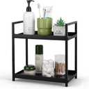 Anyoifax Bathroom Counter Organizer 2 Tier Vanity Storage Countertop Shelf Makeup Organizer Perfume Tray Skincare Holder for Sink, Dresser, Kitchen, Small Black
