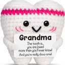 Crochet Tooth Grandma Gifts,Funny Valentines Mothers Day Birthday Gifts for Great Grandma Grandparents Nana Mimi Gigi Grammy from Grandkids,Retired Dentist Dental Hygienist Gift,Cute Handmade Decor