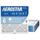 Aerostar 16x16x1 MERV 6 Pleated Air Filter, AC Furnace Air Filter, 6 Pack (Actual Size: 15 3/4"x15 3/4"x3/4")