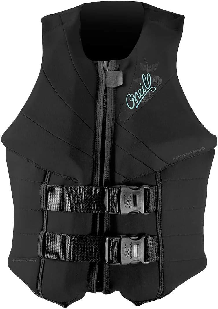 O'Neill Women's Siren USCG Life Vest, Black/ Black/ Black, 6