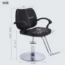 Zevemomo Barber Salon Chair for Hair Stylist, Heavy Duty Hydraulic Pump with 360° Swivel, Adjustable Height Spa Beauty Equipment for Barbershop, Home 350LBS Capacity, Black