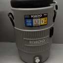 Igloo 5 Gallon Portable Sports Cooler Water Beverage Dispenser with Flat Seat Lid, Insulated Beverage Dispenser, Grey/Black