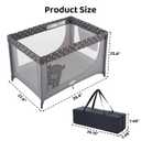 Pamo Babe Compact Pack and Play - Portable Crib for Baby, Lightweight Foldable Travel Playard with Mattress Pad & Carry Bag, Safe Breathable Travel Bed for Home, Trips & Family Visits, Cute Pattern