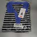 ZESICA Womens Striped Long Sleeve Tops Oversized Sweatshirt V Neck Loose Fit Tunic Tops Spring Casual Blouses (Black, S)