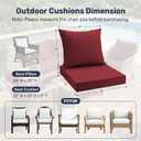 UNIKOME Outdoor Seat Cushions 22 X 22 Inch - Water-Resistant & Fade Resistant, Removable Cover Patio Furniture Cushions for Chair, Sofa, Couch, Wicker, Wine Red