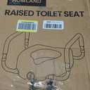HOMLAND Toilet Seat Riser for Seniors with Adjustable Height & Width, 400lb
Padded Seat, Durable Aluminum Frame, Slip-Resistant Feet, Handicap Elevated Raised Toilet Seat for Elderly, Fit Most Toilet