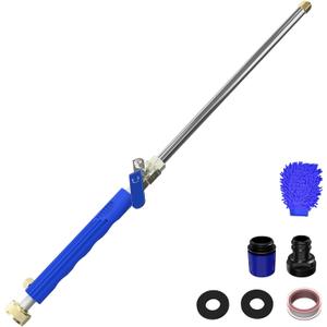 Buyplus Jet Nozzle Power Washer for Garden Hose, High Pressure Hose Nozzle with Hose Quick Connectors, Hydro Power Washer Hose Attachment