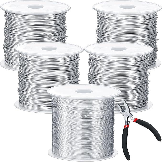 Funrous 5 Rolls Copper Wire 18 20 22 24 26 Gauge with Pliers,Silver
Copper Wire Kit For Jewelry Making Beading, Bendable Metal Sculpting Wrapping, DIY Projects, Includes Pliers Tool