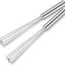 Baderke 2 Pack Espresso Whisk Tool 10.6" Long Handle Mini Whisk for Coffee Stirring Stainless Steel Silver Triangular Design Fit Coffee Chocolate Milk, Mixing Tool for Commercial Home Use