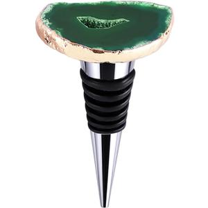 Cute Wine Stopper, Crystal Wine Bottle Stopper Decor, Vacuvin Wine Stoppers for Wine Bottles for Wedding,Holiday,Birthday,Party and Gift(Green)