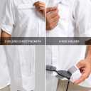 Men's Sun Protection Fishing Shirt with Zipper Pockets Long Sleeve UPF 50+ UV Cooling Shirts for Men Hiking Travel (White, XXXL)