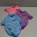 3 Pack Dog Sweaters for Small Dogs Girl Boy Winter Fleece Clothes Warm Soft Dog Sweatshirt Outfit for Dogs Cats Pet Apparel (Rose+Light Blue+Purple, Small) (S (Back: 11.8",Chest: 15.7", 5.5-10Ibs))