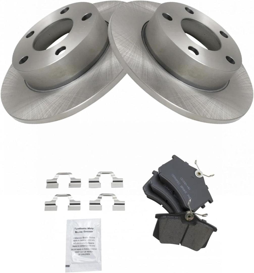 Rear Brake Pad & Rotor Kit Brake Pads Brake Rotor Ceramic Compatible with 2002 Audi A4 Quattro S4