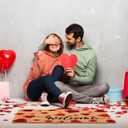 Blosssound Valentine's Day Natural Coir Doormat 17x29 Inch Love Heart Rugs Welcome Nature Coir Kitchen Mats Non Slip Entrance Floor Rugs for Indoor and Outdoor Holiday Decor Supplies