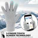 Womens Winter Touchscreen Gloves Imitation Mink Velvet Elastic Warm Gloves for Cold Weather (One Size, Grey)