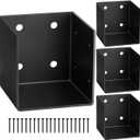 4 PCS Pergola Wall Mount Bracket for 4x4/4x6 Posts, Heavy-Duty Wood Joist Hanger Framing Brackets, Universal Fit for Gazebos, Patio Covers & All Outdoor Structures (4Pcs/for 44 Post)