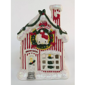 Hello Kitty Blue Sky Candy Cane Christmas House Tea Light Holder