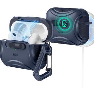 ESR for AirPods Pro 2 Case (2023/2022/2019, 2nd/1st Gen), Compatible with AirPods Pro 2nd Generation (USB-C/Lightning Cable), Effortless MagSafe, Drop-Proof Lock, Easy Open, Cyber Series, cBlue