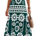 Zenlonr Womens Summer 2026 Wedding Guest Maxi Dresses Sphagetti Strap V Neck Floral Boho Long Dress Vacation (L)