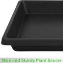 12 Inch 2 Pack Plant Saucer Square, Plant Saucers for Indoors and Outdoors, Flower Pot Saucers, Saucers for Potted Plants, Plant Water Catcher Trays for Pots (12"-Black)