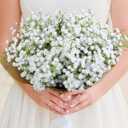12 Pack Real Touch Artificial Baby's Breath Flowers - 21" Bendable Stems for Wedding Bouquets, Home Centerpieces & Outdoor Decor (Waterproof, Dustproof, White)