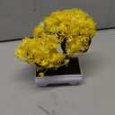 Mini Artificial Bonsai Tree Plants with Plastic Cement Pots for Home Office Dcor (Yellow)