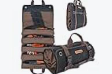 VentureReady Gear Roll Up Heavy Duty Tool Bag 900D Canvas & 1680D Straps - Detachable Wrench Roll + Mesh Pockets - For Overlanding, Camping, Vanlife, Road Trips, Offroading (Camo)
