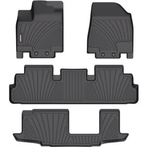 Binmotor-All Weather Floor Mats for Nissan Pathfinder 2022-2026, 8 Passenger, 3 Rows, for Infiniti QX60 7 Passenger, Heavy Duty Car Floor Liners Pathfinder Accessories