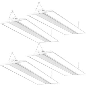 Hykolity 4 Pack 4FT 250W LED Linear High Bay Shop Light, 33750LM 135LM/W, 100-277V, 0-10V Dim, 5000K Daylight Hanging Light for Warehouse Workshops