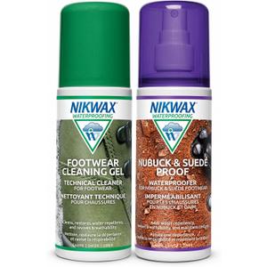 Nikwax Nubuck & Suede Proof Duo-Pack Clean & Waterproof Spray Restores DWR Water Repellency, Leather Shoe Care, Boot & Footwear Cleaner with Scrub Brush, Rain Protection, Safe for Gore-Tex