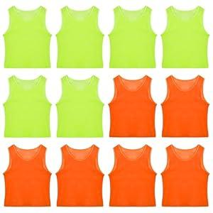 Baotongle 12pcs Pinnies Scrimmage Vests Team Practice Jersey for Child Youth Teen Adult Lightweight Team Practice Basketball Jersey Multicolor Medium 