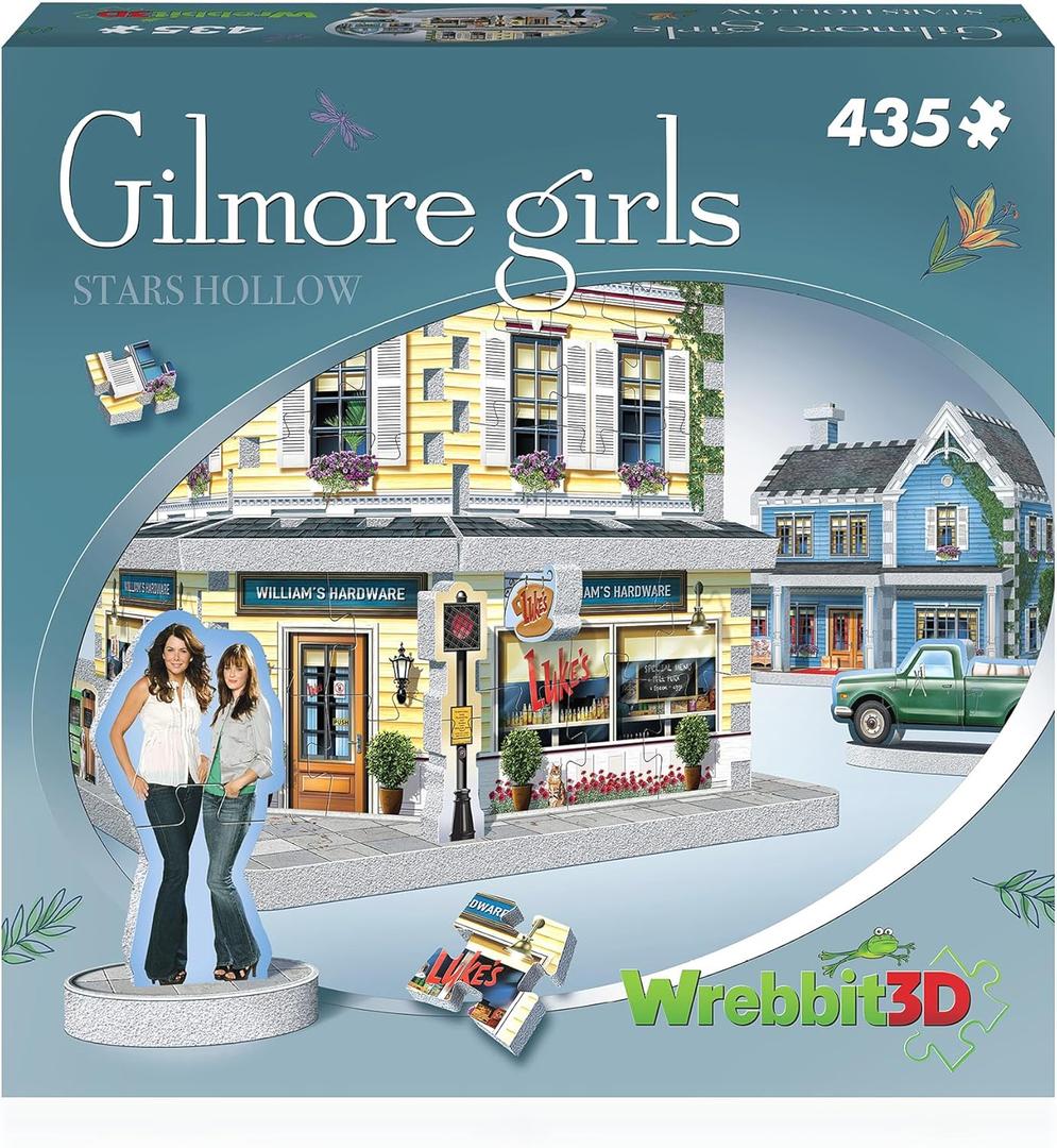 Wrebbit3D Gilmore Girls 3D Puzzle Model of Stars Hollow | 435 Real Jigsaw Puzzle Pieces | Build The Iconic Cafe from The Hit TV Series