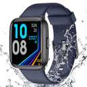 LIVIKEY Fitness Tracker Watch with Heart Rate Monitor, Activity Tracker with Pedometer, Sleep Monitor, Calories & Step Counter, IP68 Waterproof Smart Watches for Women Men Fitness Watch for Sports, Navy Blue