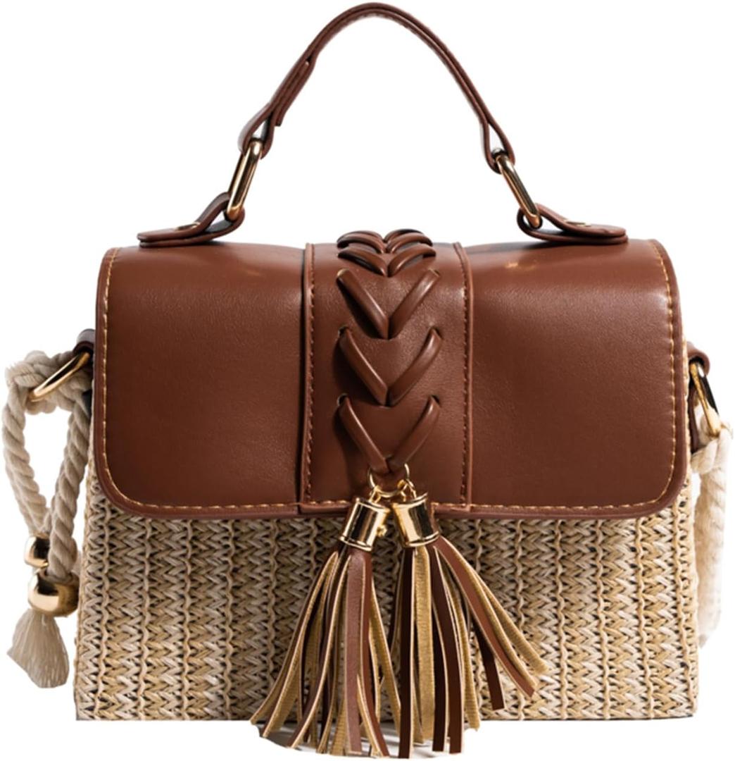 Straw Crossbody Bags for Women Summer Straw Clutch Bag Woven Beach Purse Vacation Handbags | Straw
