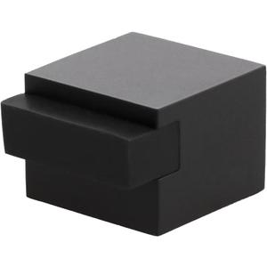 EVI Herrajes | Square Door Stop | 0,98 x 0,98 x 0,78 inch | Stainless Steel, Black Lacquered - Black Rubber | Adhesive Mount | I-791/25NG