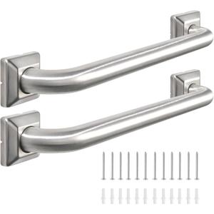 Bathroom Grab Bars Stainless Steel Handrail ADA Compliant 500lbs bathtubs and Showers Toilet Handle Safety for Handicap, Elderly, Disabled, Injury (12inches 2 Pack)