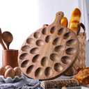 Reversible Wooden Deviled Egg Platter Deviled Egg Tray Charcuterie Board Acacia Deviled Holder Cutting Board Cheese Serving Tray