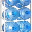 5 Gallon Water Jug Holder,3 Tier Water Jug Holder,Heavy Duty 5 Gallon Water Jug Stand,Silver 5 Gallon Water Bottle Holder,5 Gallon Detachable Water Jug Rack, for garages, kitchens, and offices