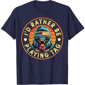 Bruh I'd Rather Be Playing Boys Adult Man Birthday Gorilla T-Shirt S