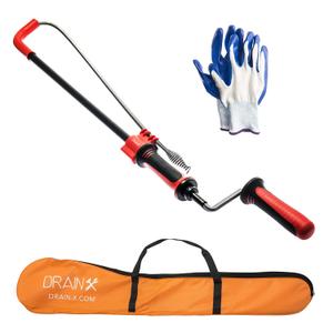 DrainX Toilet Auger 6 Foot | For Use Manually or with Drill, Telescopic for Greater Reach, Closet Auger Toilet Drain Snake, Plastic Guard for Porcelain Protection