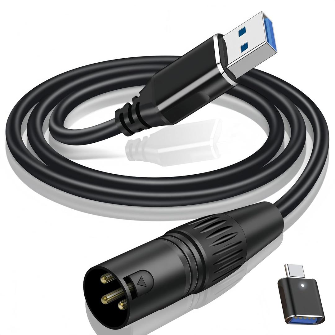 MEEKI USB to XLR Cable,6.6 FT XLR to USB Audio Converter Cable,USB C to XL R Male Output Stereo Audio Cord for Amplifier, Speaker, Mixer Console ect