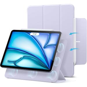 ESR for iPad Air 11 Inch Case M4/M3/M2 (2026/2025/2024), iPad Air 5th/4th Gen (2022/2020), Powerful Magnetic Attachment, Slim Trifold Stand Case, Auto Wake/Sleep, Durable Protection, Light Purple