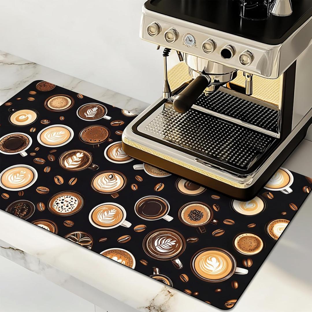 Dish Drying Mat Large Coffee Mat Absorbent Drying Mat for Kitchen Counter Coffee Bar Accessories 32"x 17"
