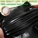 10ft x 100ft 10 Mil Black Plastic Sheeting Heavy Duty, LLDPE Vapor Barrier for Crawl Space Encapsulation, Moisture Barrier Film for Basement, Landscaping, Greenhouse & DIY (with Gloves), 10X100 FT - 10 MIL